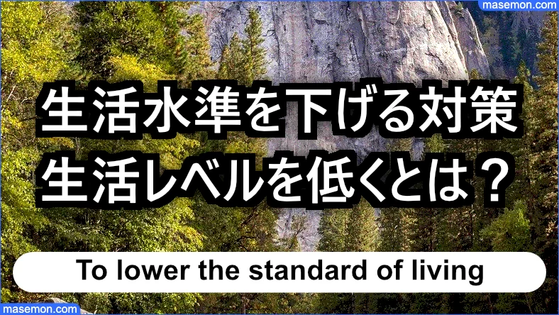 生活水準とは 生活レベルを下げる 低くする意味と対策 例とは お金がない Mmon